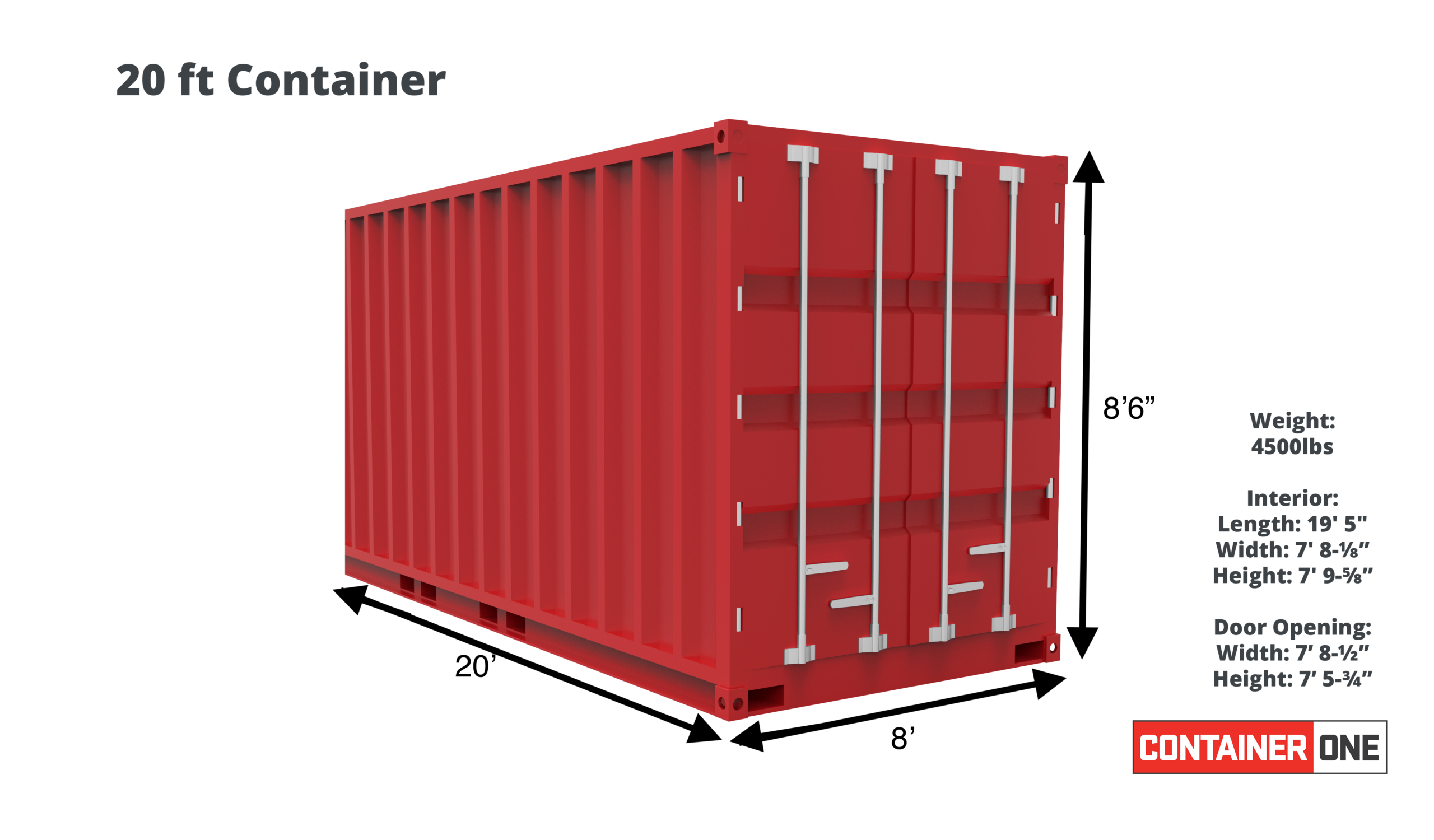 20ft Standard Cargo Worthy Shipping Container (20STCW)