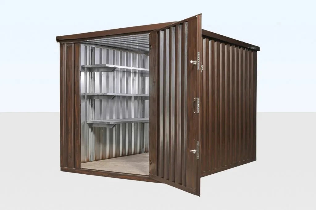 Wood-Effect Flat Packed Storage Container 2M X 2.1M
