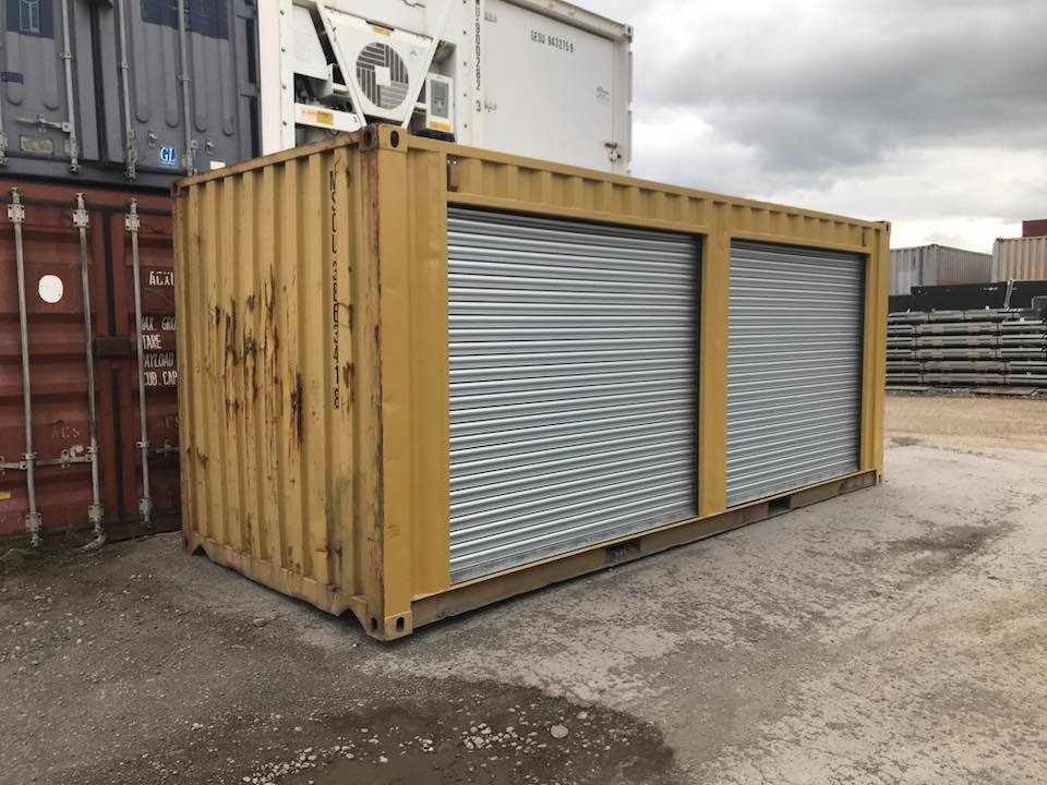 Yellow 20ft Used Container – Dual Side Roll-Up Doors