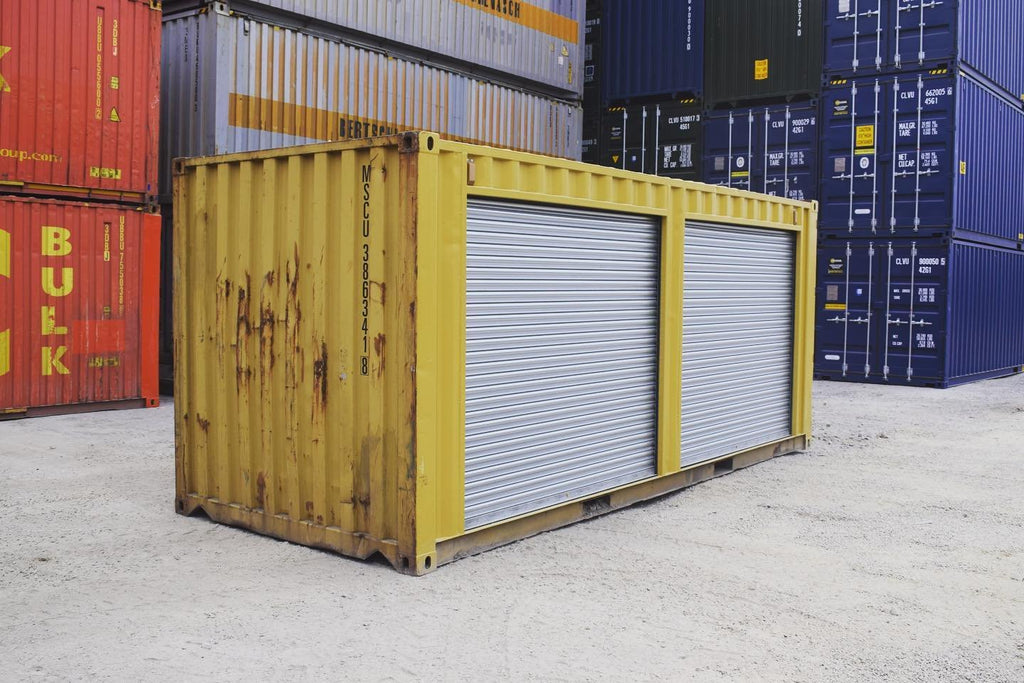 Yellow 20ft Used Container – Dual Side Roll-Up Doors