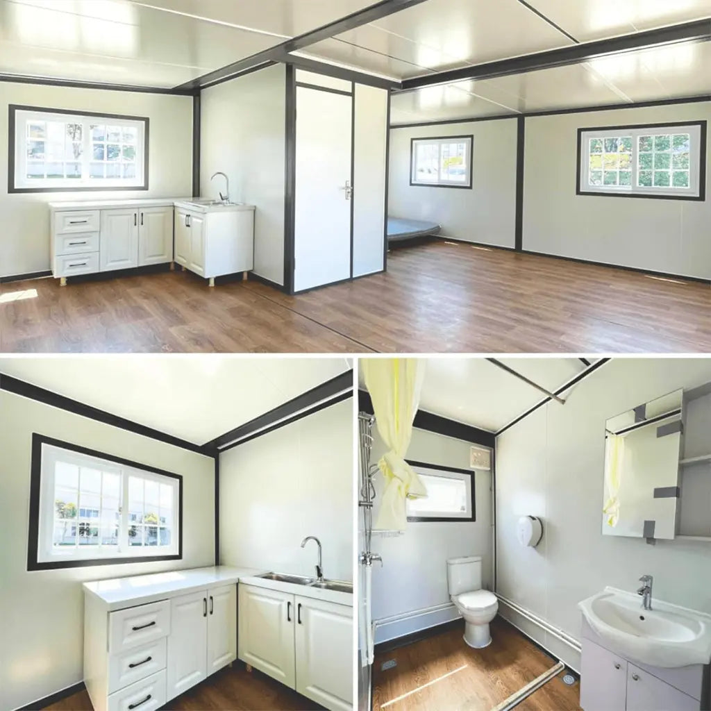 Modern extendable prefabricated house 5.5 x 6 m with wardrobe, exquisite and modern design, for living and working