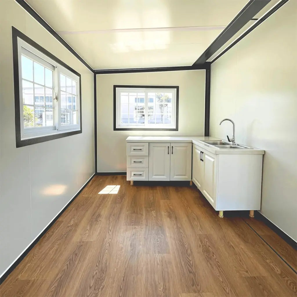 Modern extendable prefabricated house 5.5 x 6 m with wardrobe, exquisite and modern design, for living and working