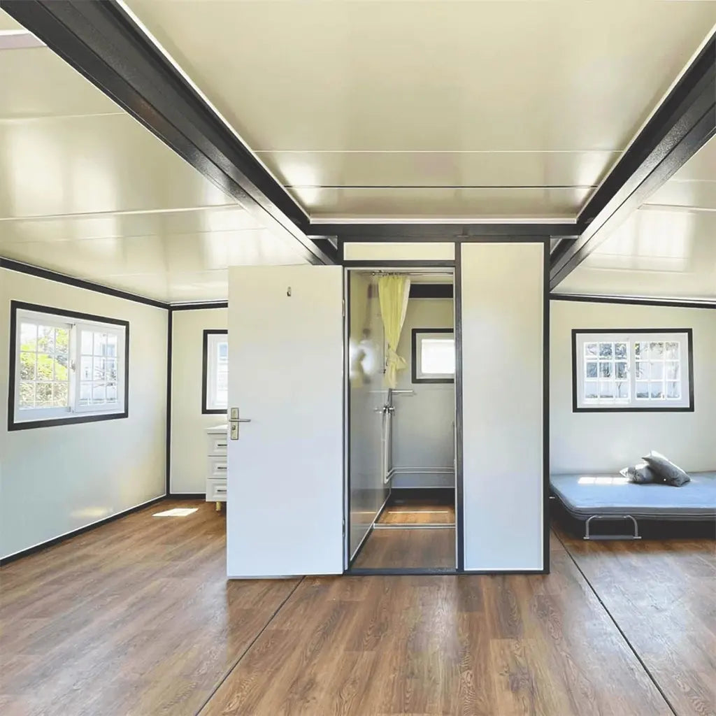 Modern extendable prefabricated house 5.5 x 6 m with wardrobe, exquisite and modern design, for living and working