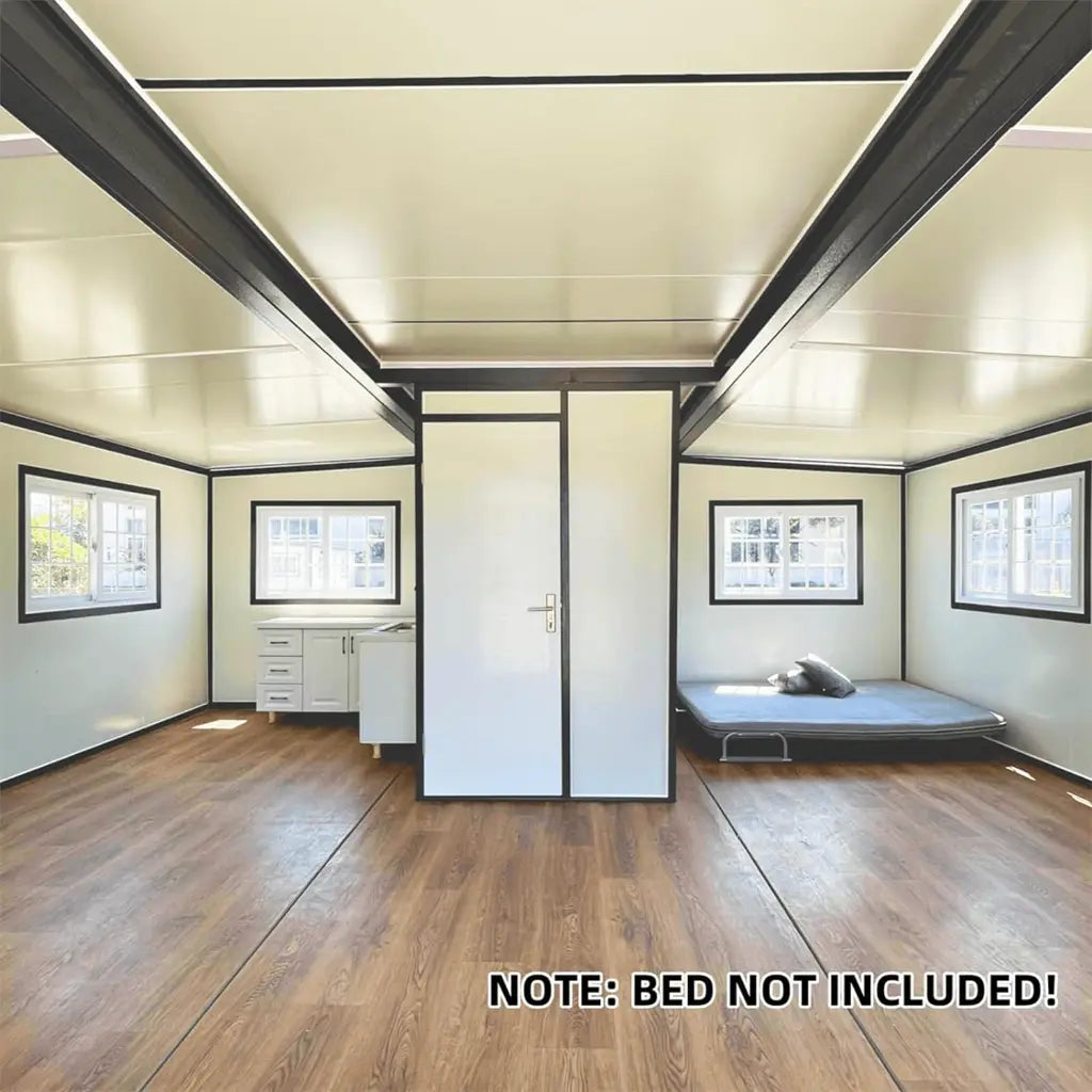 Modern extendable prefabricated house 5.5 x 6 m with wardrobe, exquisite and modern design, for living and working