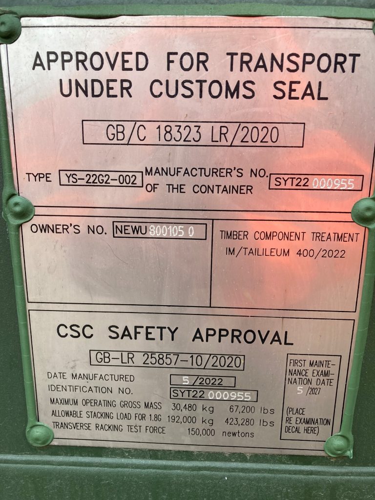 20-foot open side container