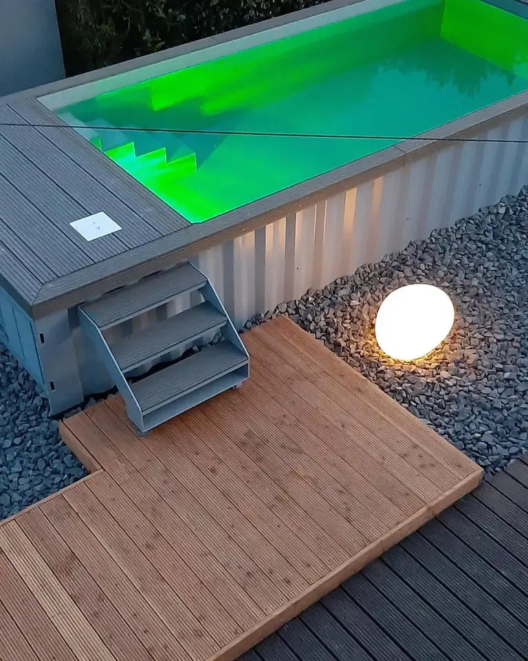 20-foot prefabricated outdoor swimming pool made from a shipping container
