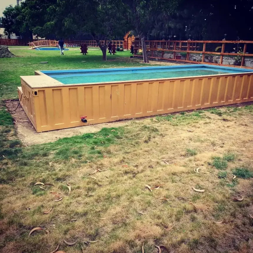 20-foot prefabricated outdoor swimming pool made from a shipping container