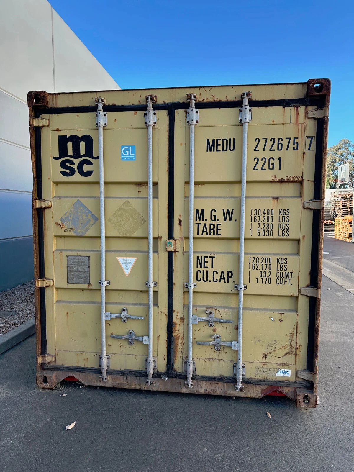 20ft Conex Shipping / Storage Container – Yellow/Gold – Priced to Sell!